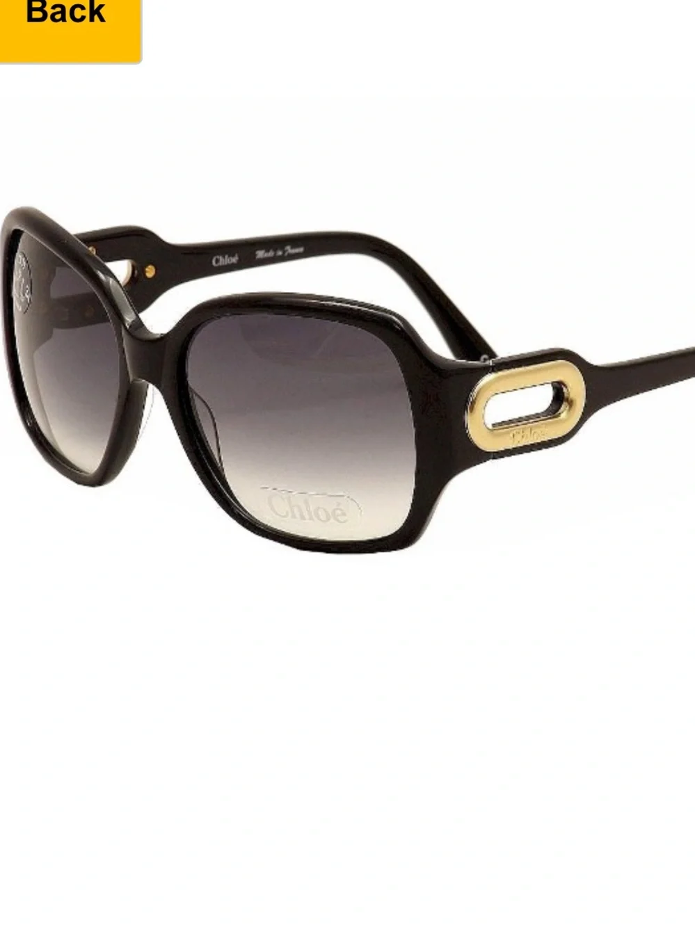 Chloe Black Sunglasses with Gold Accent